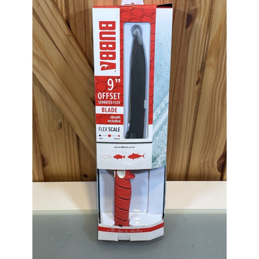 NWT Bubba Blade 9" Serrated Flex Knife with Sheath Fishing